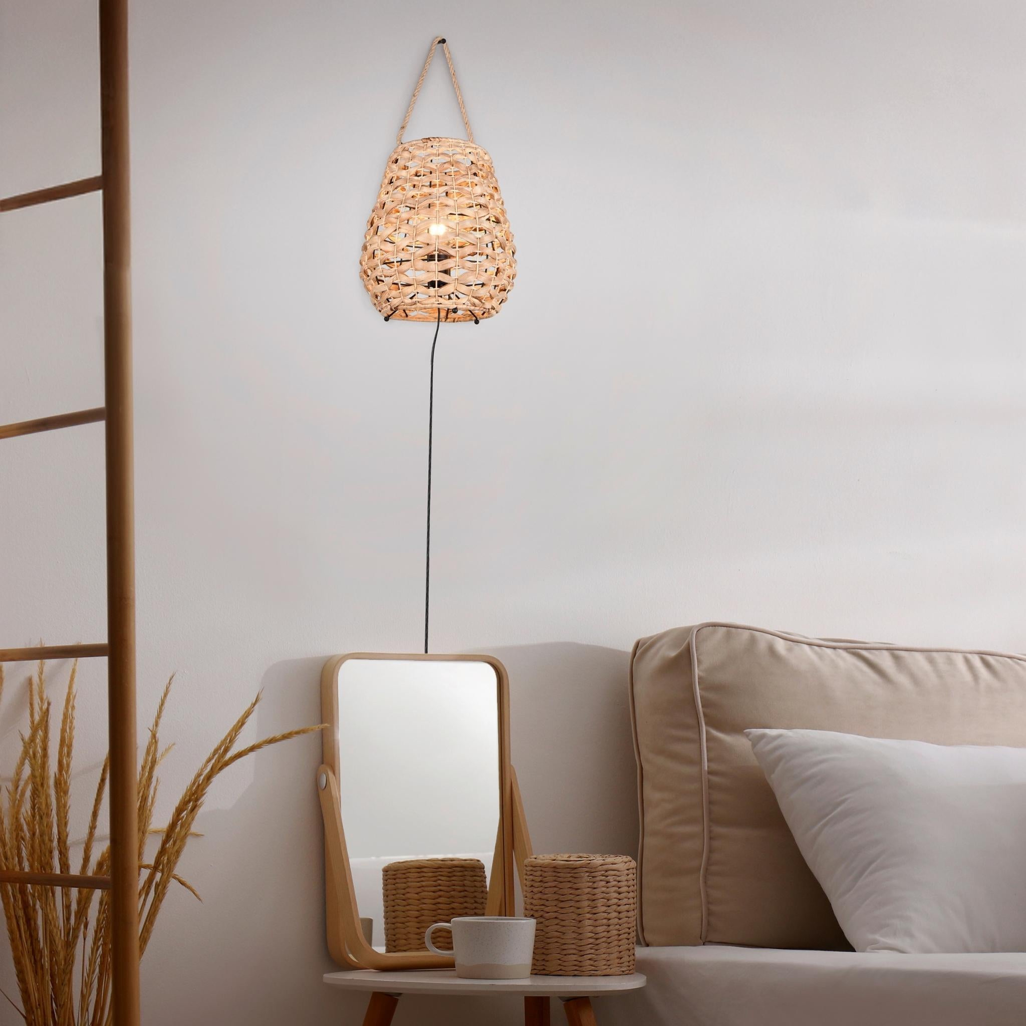 TRIO Jean table lamp - natural/sea grass