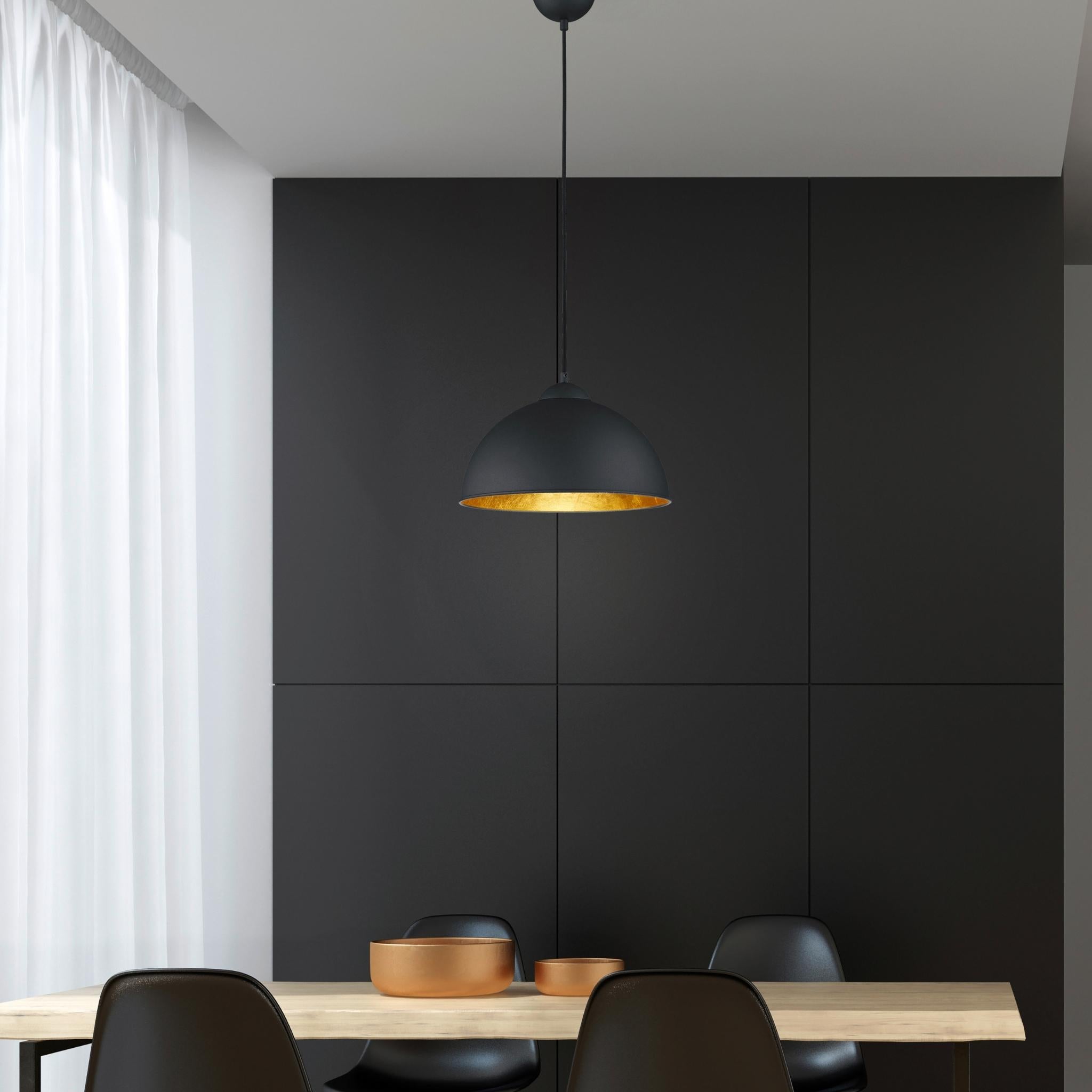TRIO Jimmy pendant lamp - black/gold