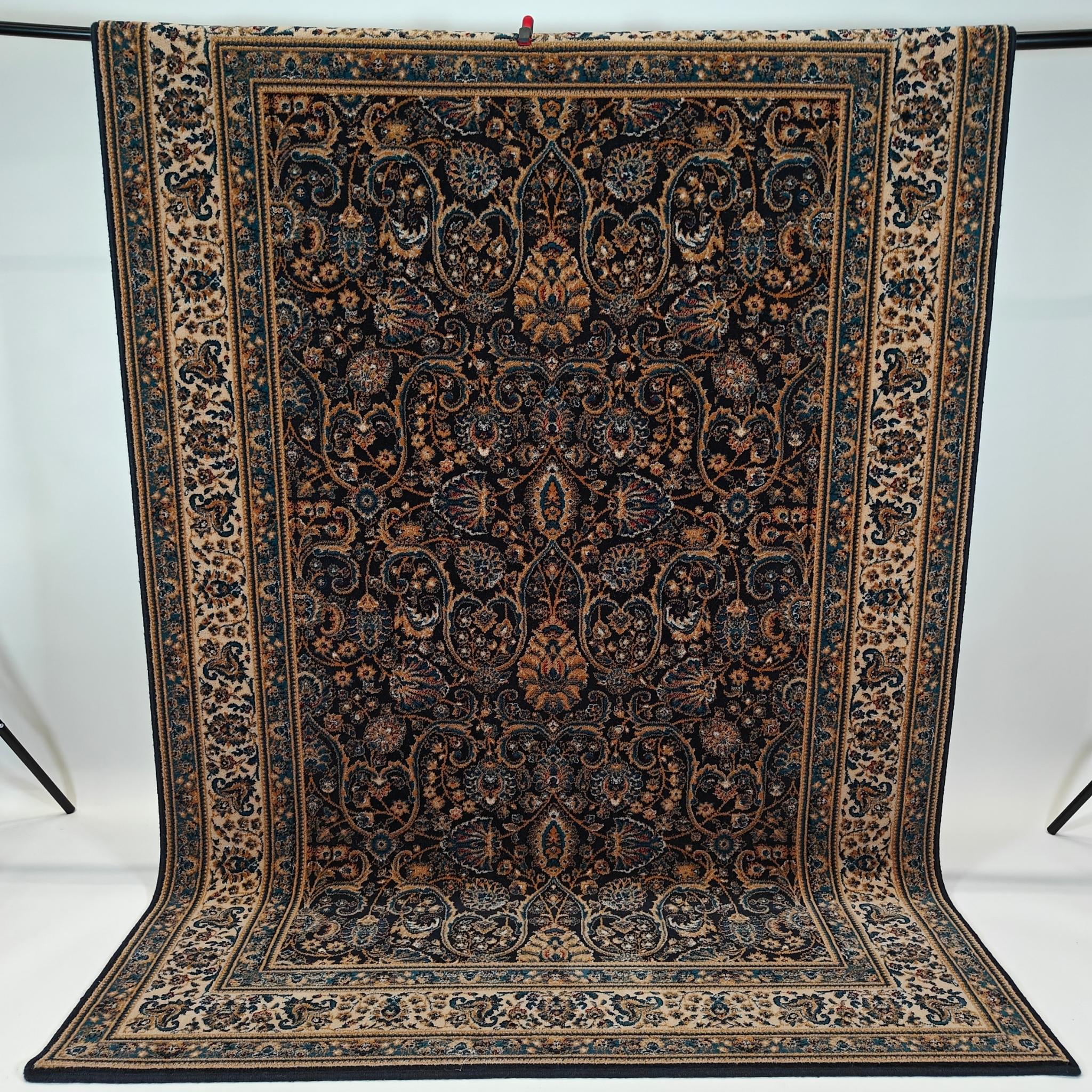 Klimene Oriental Wool rug - dark blue