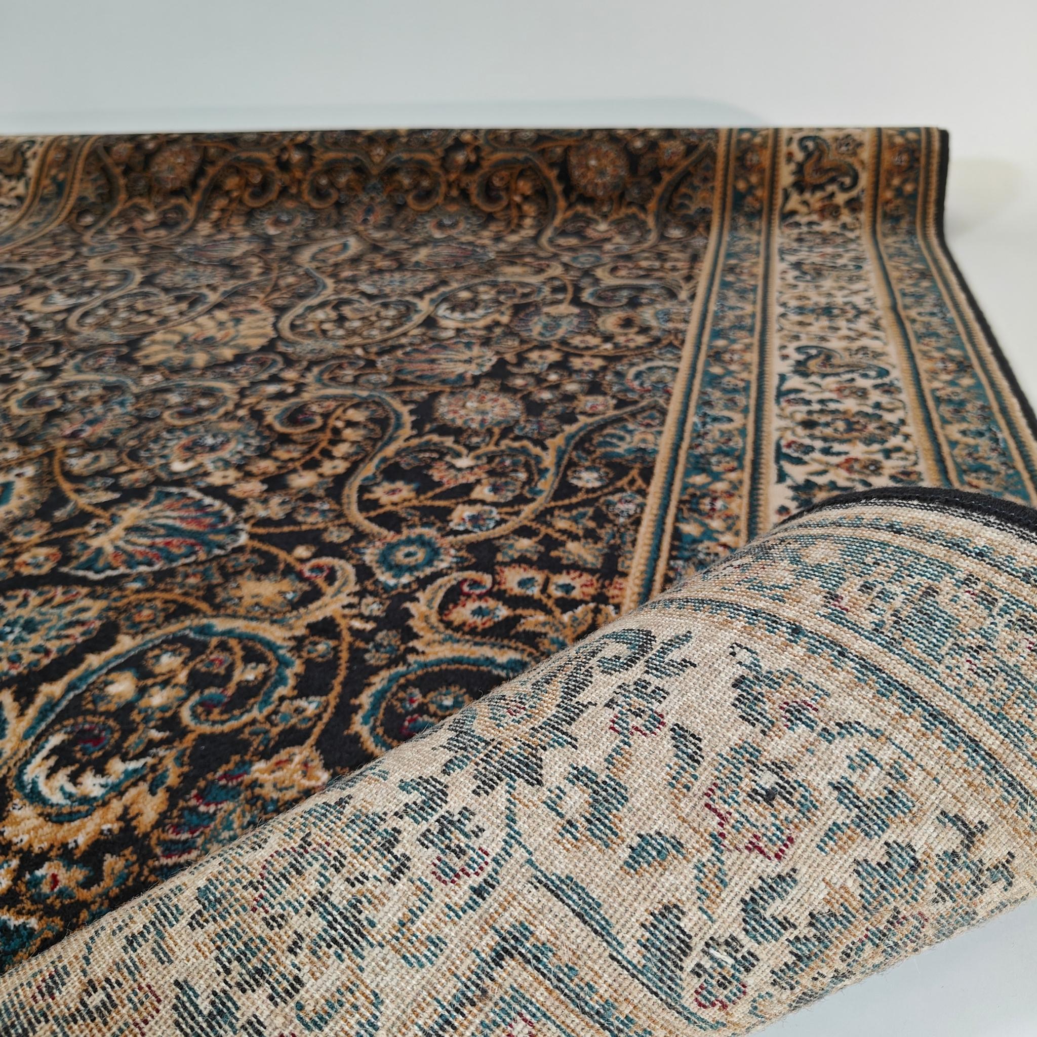 Klimene Oriental Wool rug - dark blue