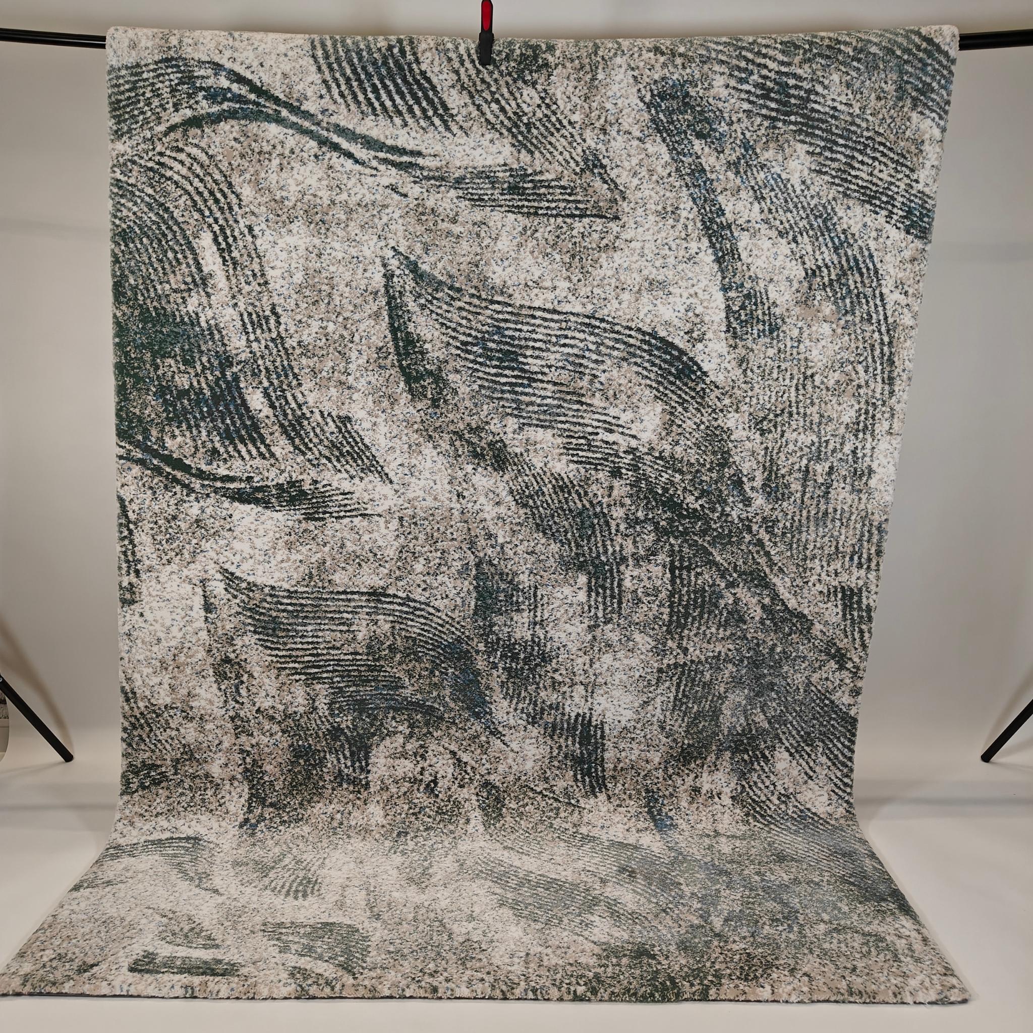 Konko lyhytnukkainen matto - beige/vihreä