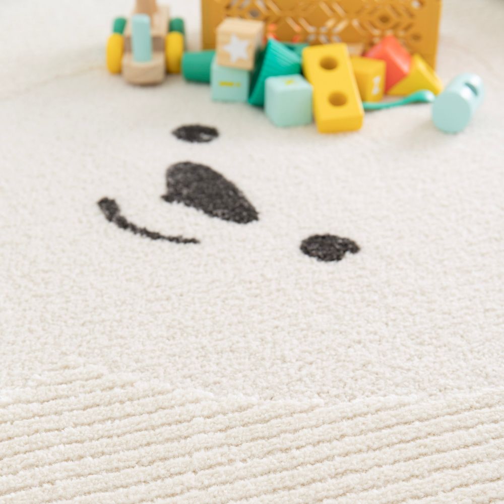 Kukkuu-nalle lastenmatto - luonnonvalkoinen.