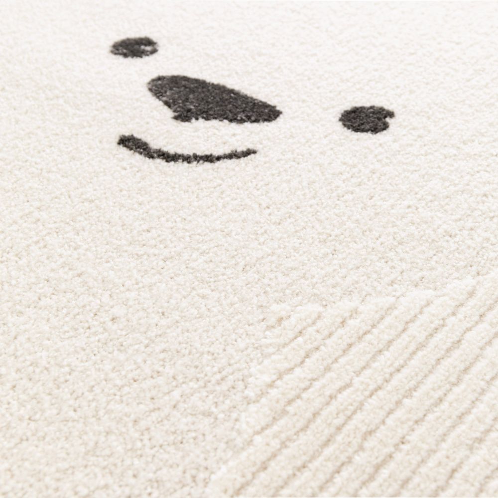 Kukkuu-nalle lastenmatto - luonnonvalkoinen.