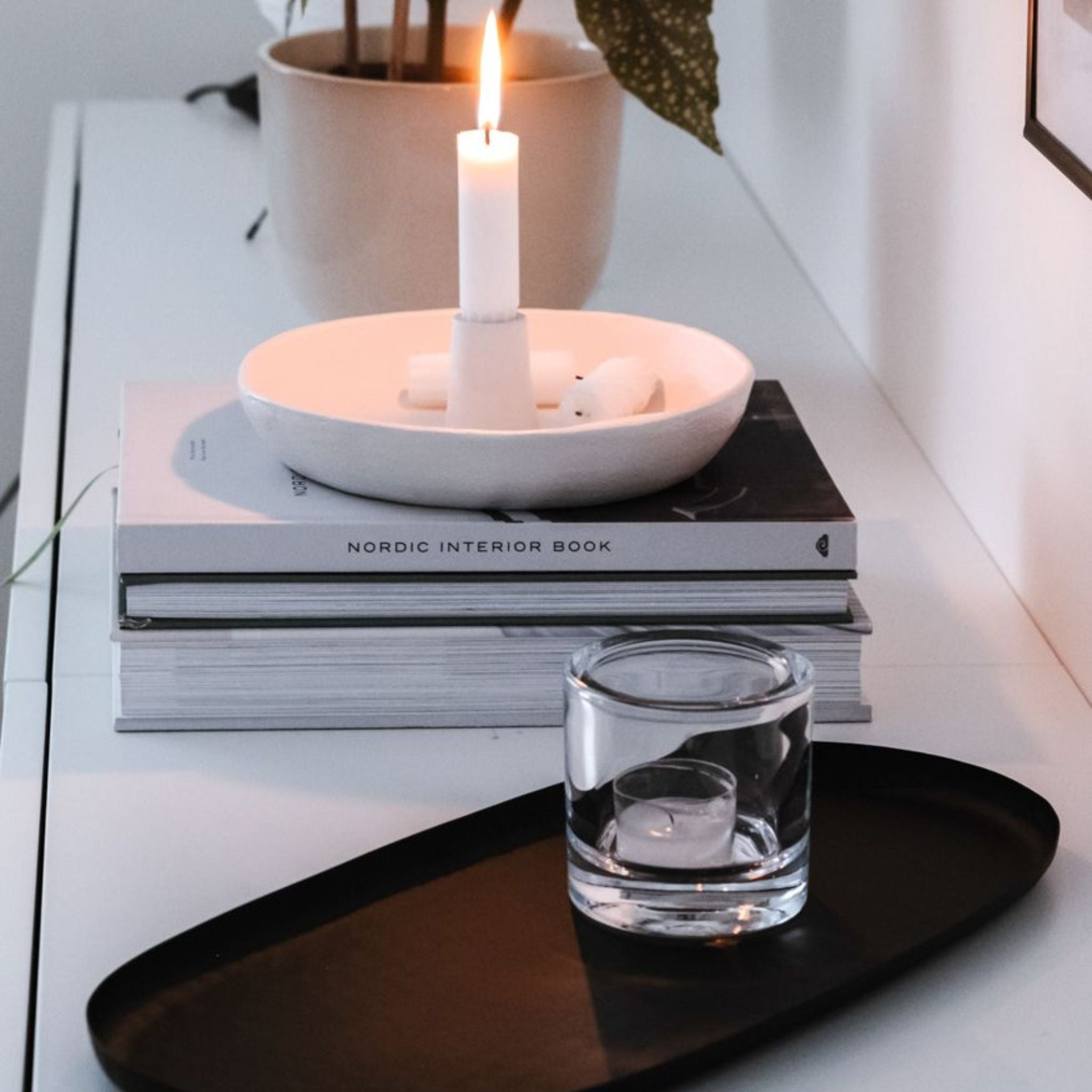 Kynttilänjalka valkoinen HALEY.