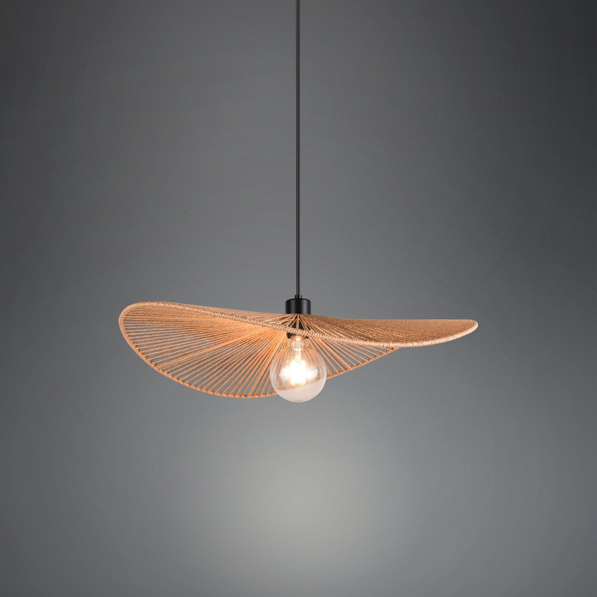 TRIO Laurine pendant lamp - brown/paper cord