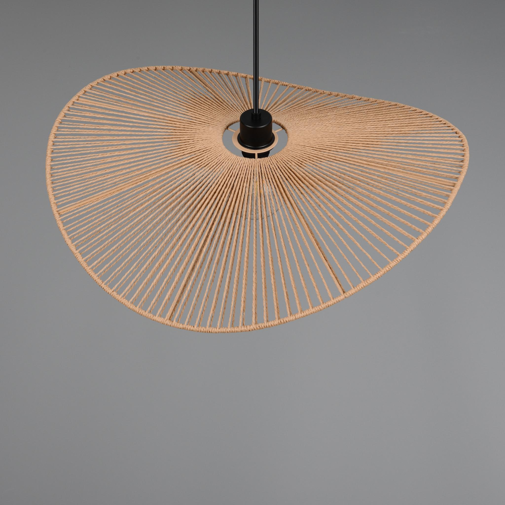 TRIO Laurine pendant lamp - brown/paper cord