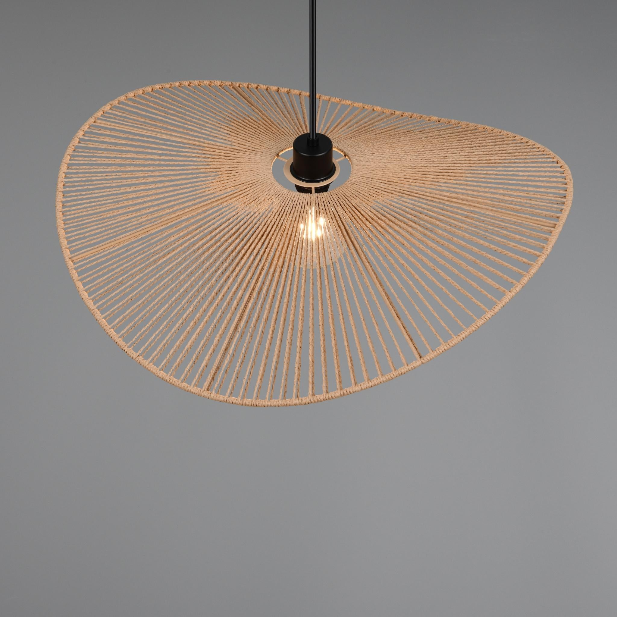 TRIO Laurine pendant lamp - brown/paper cord