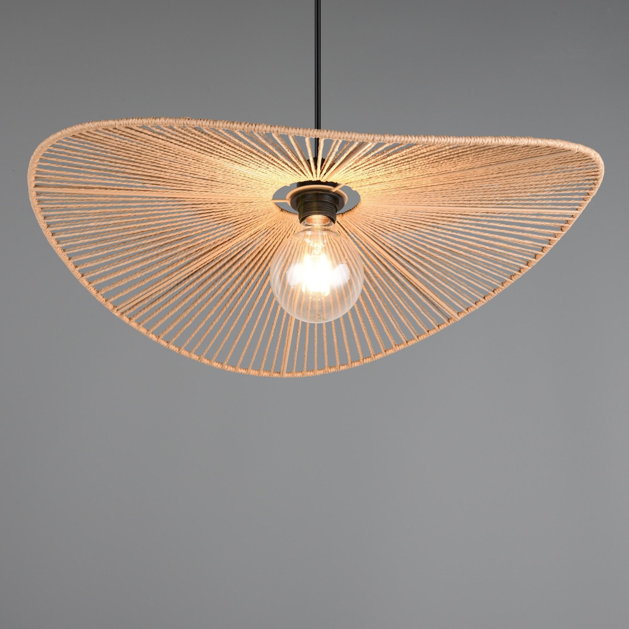 TRIO Laurine pendant lamp - brown/paper cord