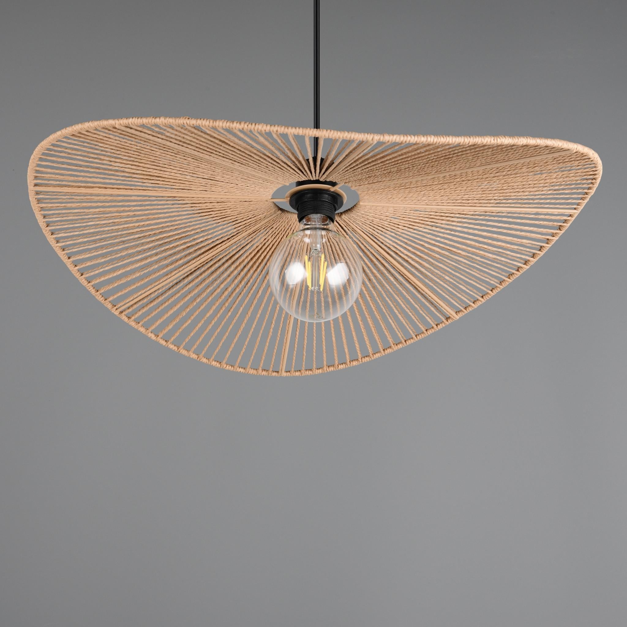 TRIO Laurine pendant lamp - brown/paper cord