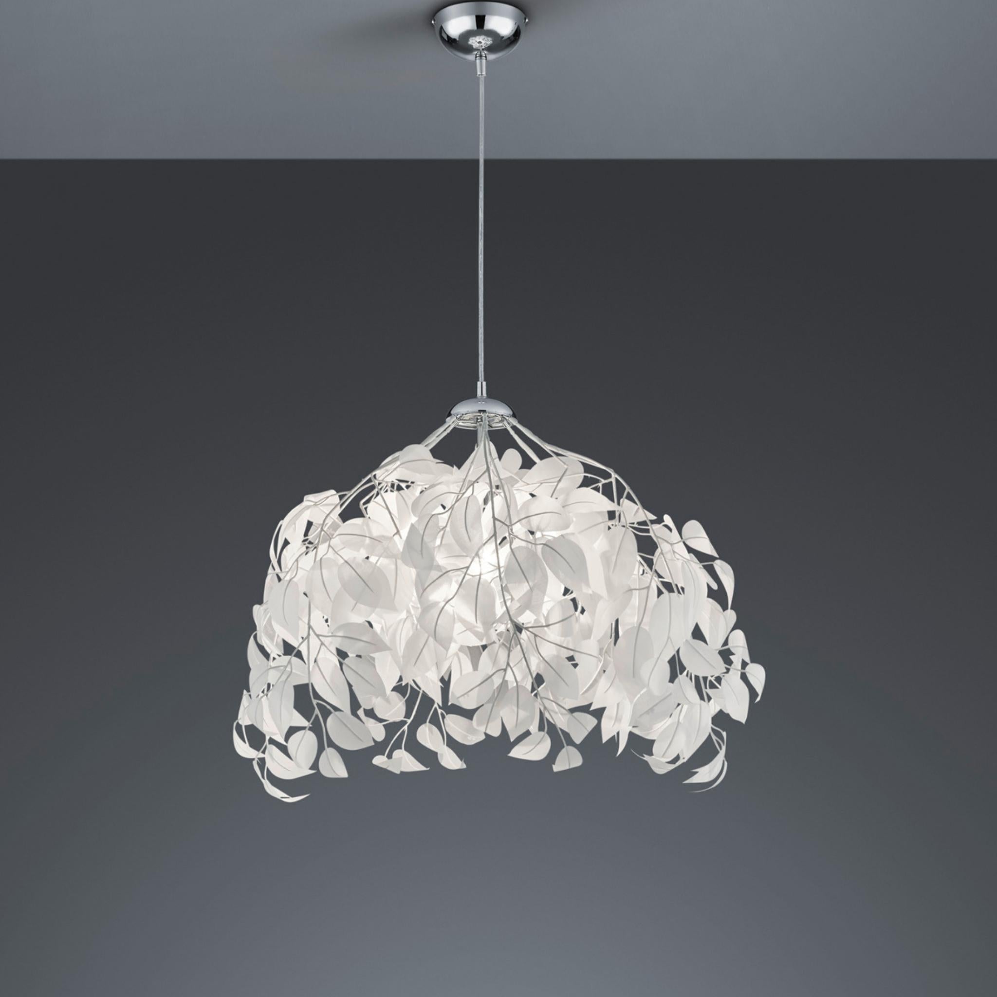 TRIO Leavy pendant lamp - white - Ø38 cm