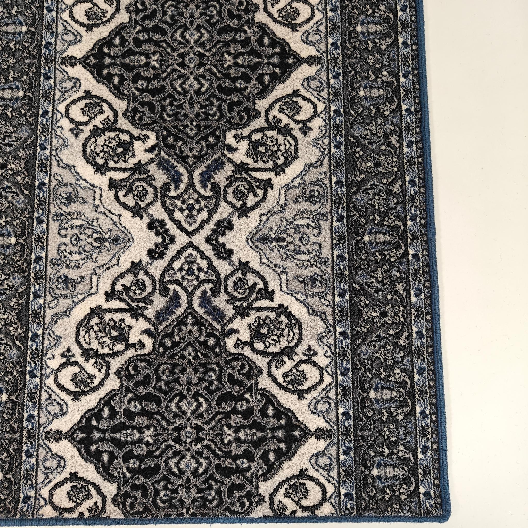 Leyla Oriental Wool rug roll - dark blue