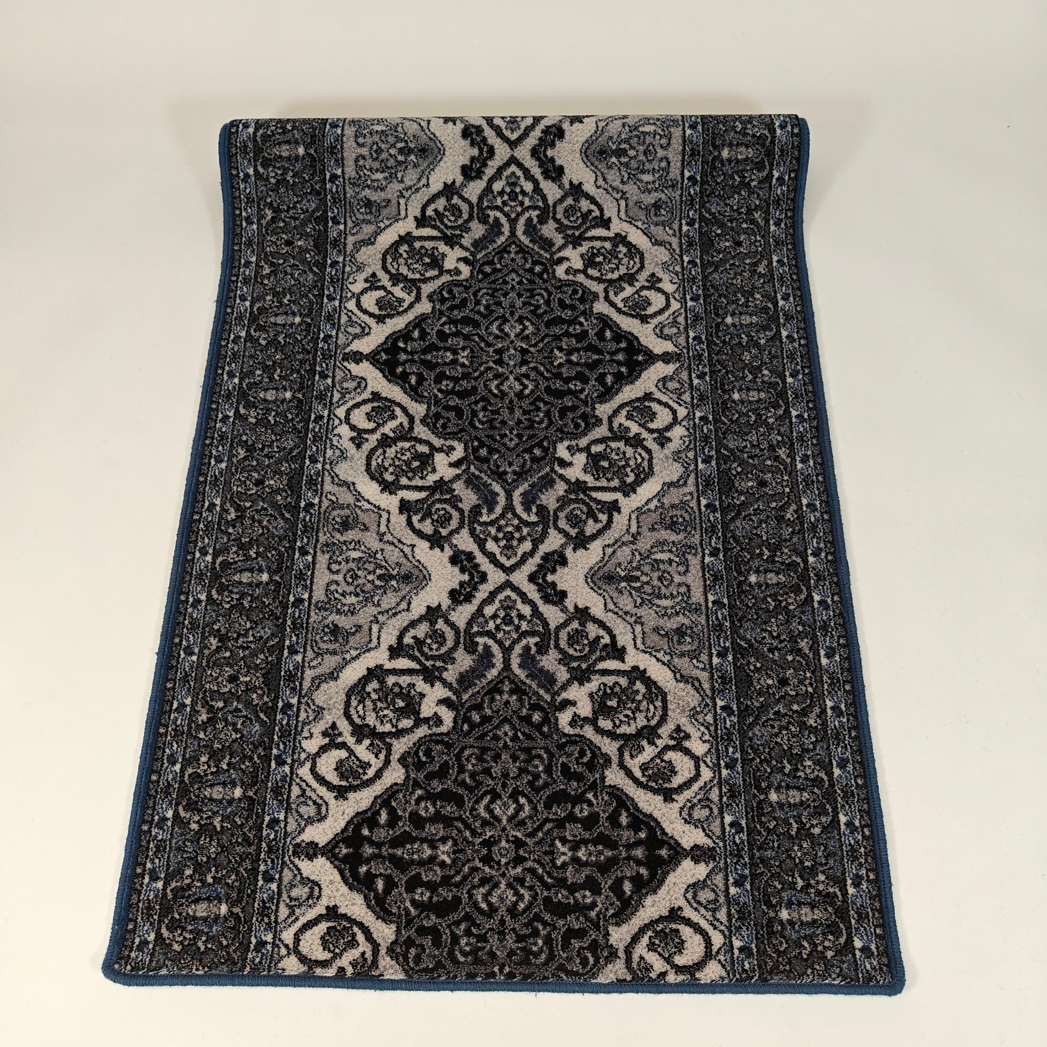 Leyla Oriental Wool rug roll - dark blue