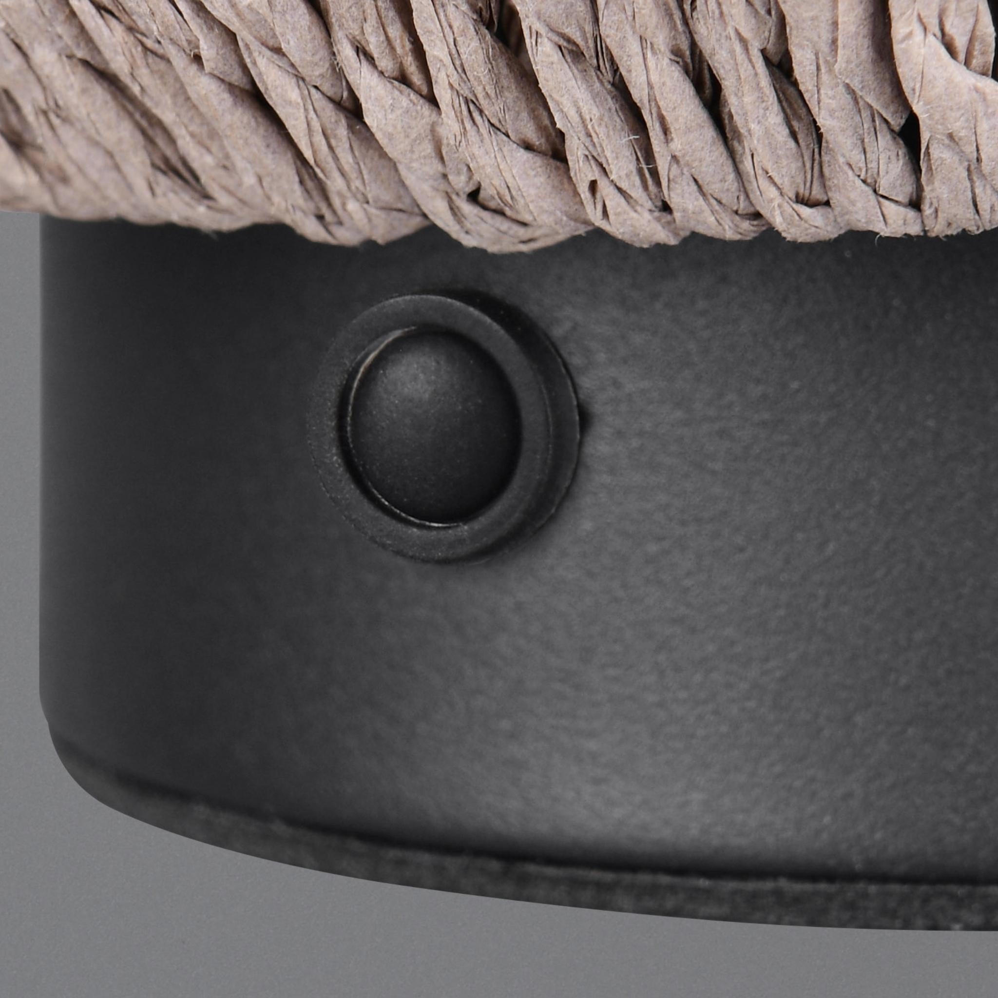 TRIO Lira LED table lamp, rechargeable - brown/paper cord