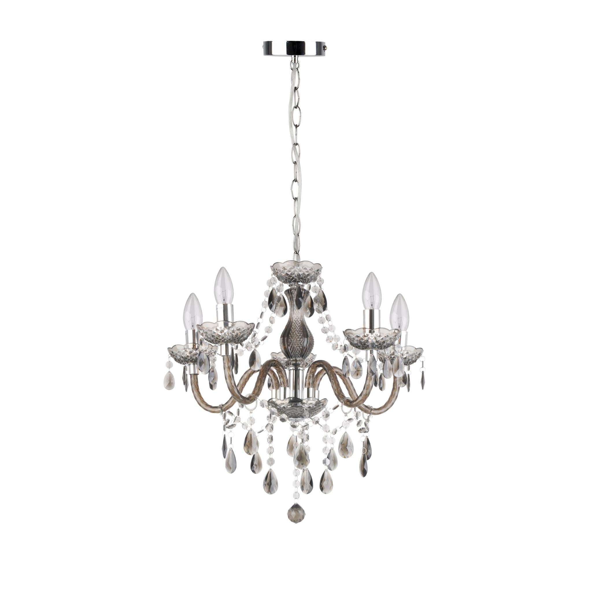 Marie 128305-02 - 5-piece Ceiling Light - Chrome - Black Clear