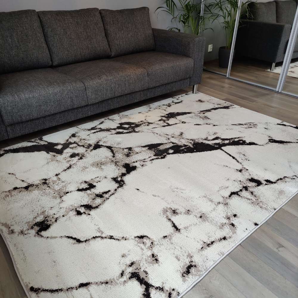 Murry lyhytnukkainen matto - valkoinen.