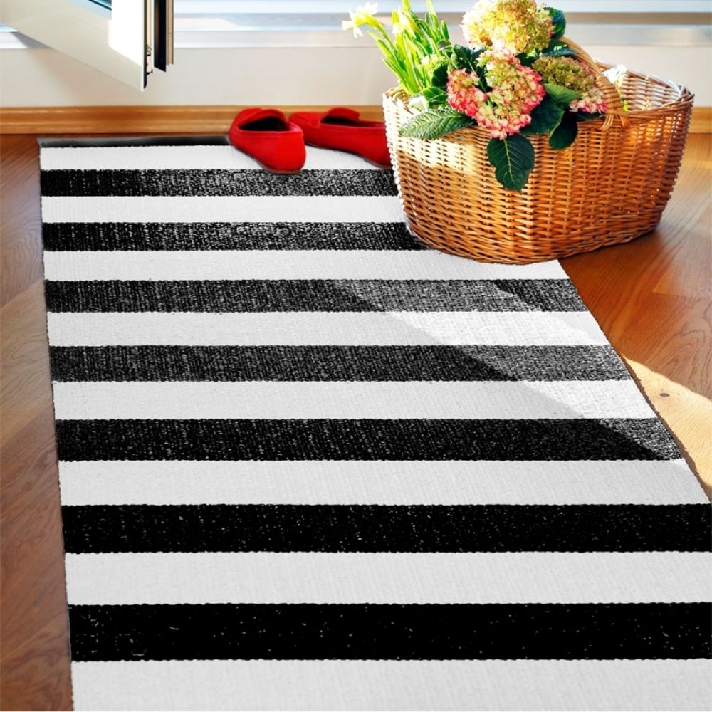 Narma BIRKAS Vinyl rug Roll - Black and white