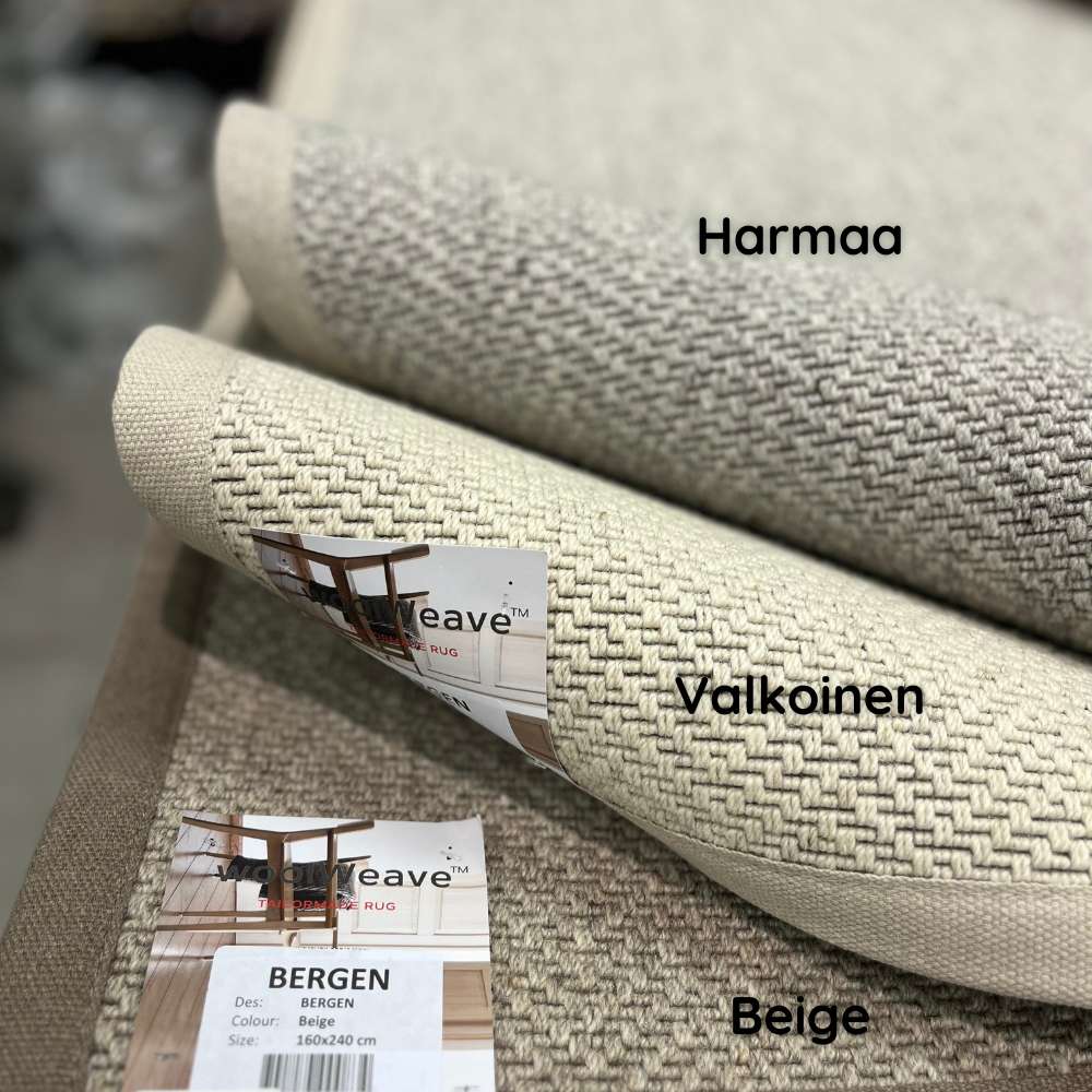 Narma BERGEN villamatto, omalla mitalla - valkoinen.