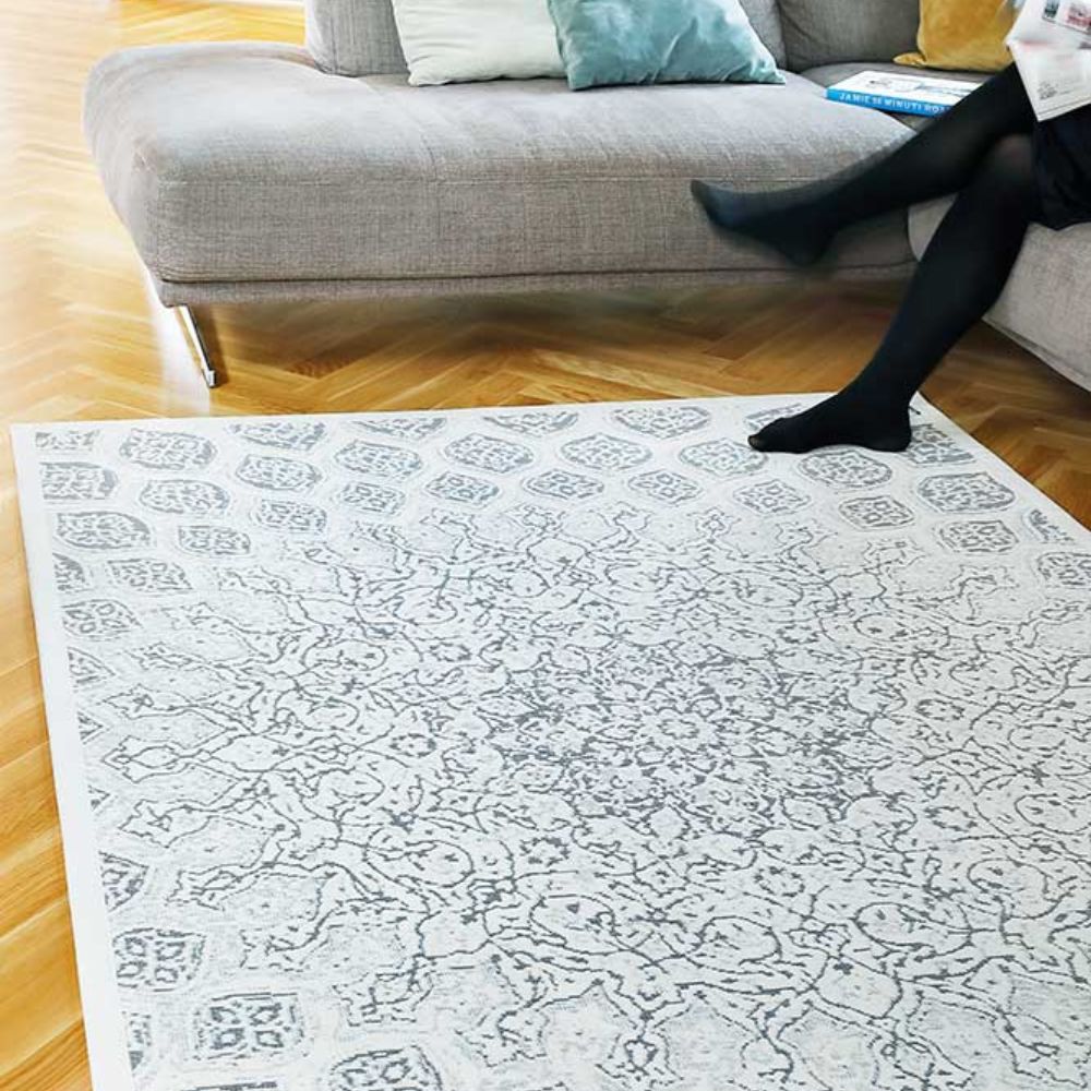 Narma ILLUKA double-sided Cotton rug - white