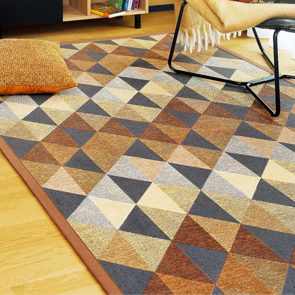 Narma KIVA kaksipuolinen puuvillamatto - beige/tummanruskea