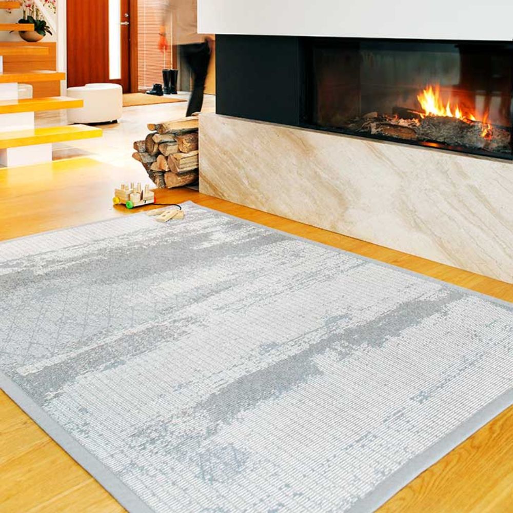 Narma NEHATU kaksipuolinen puuvillamatto - hopea