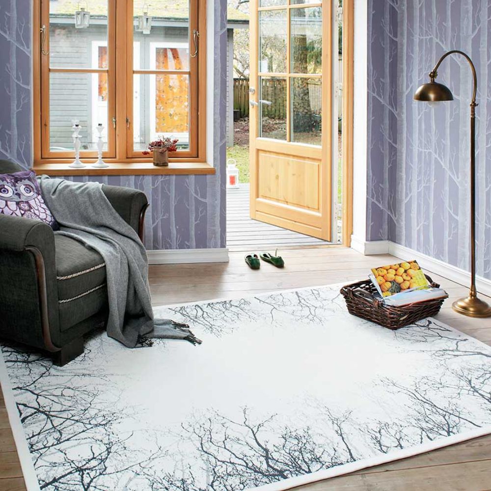 Narma PUISE double-sided Cotton rug - white