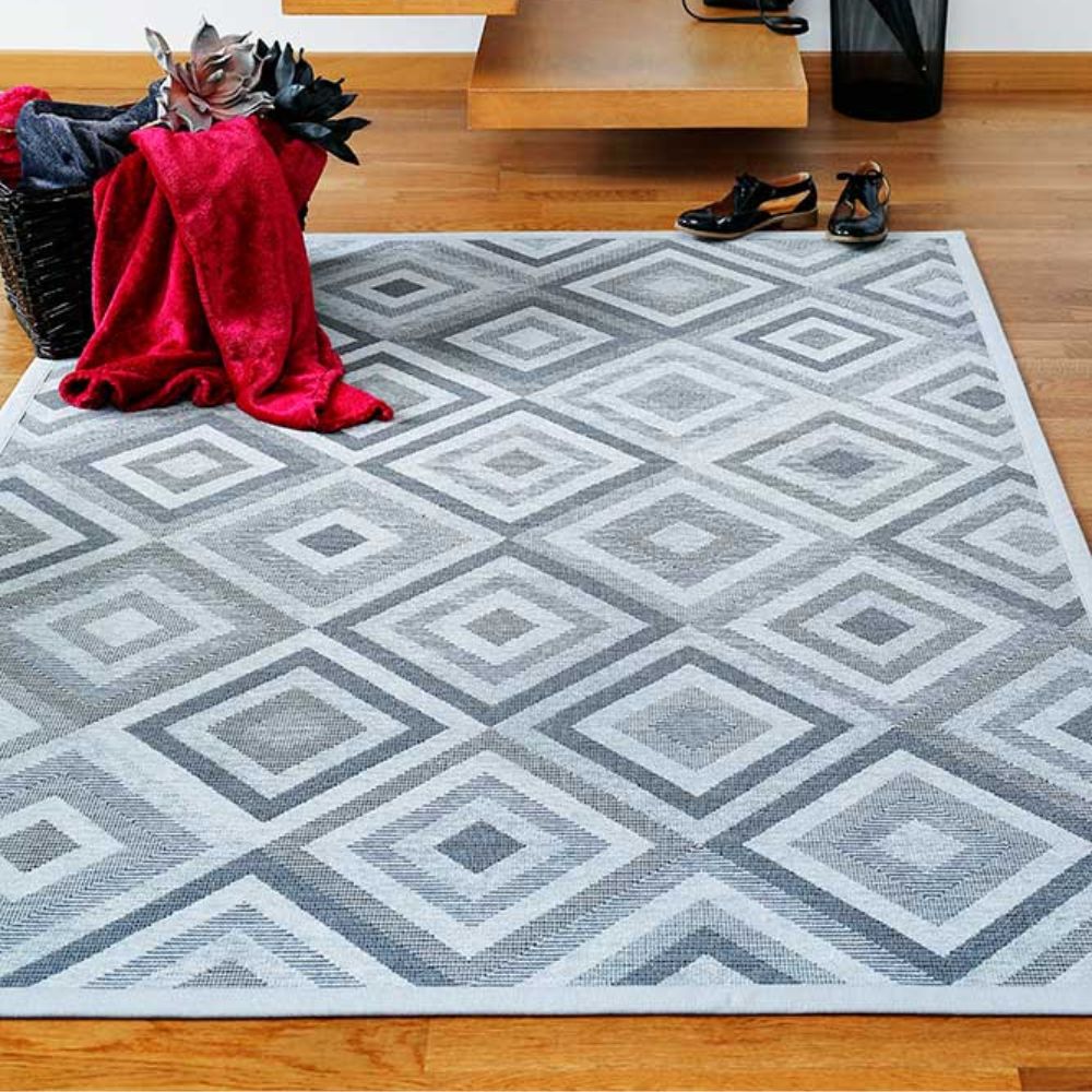 Narma TAHULA kaksipuolinen puuvillamatto - hopea