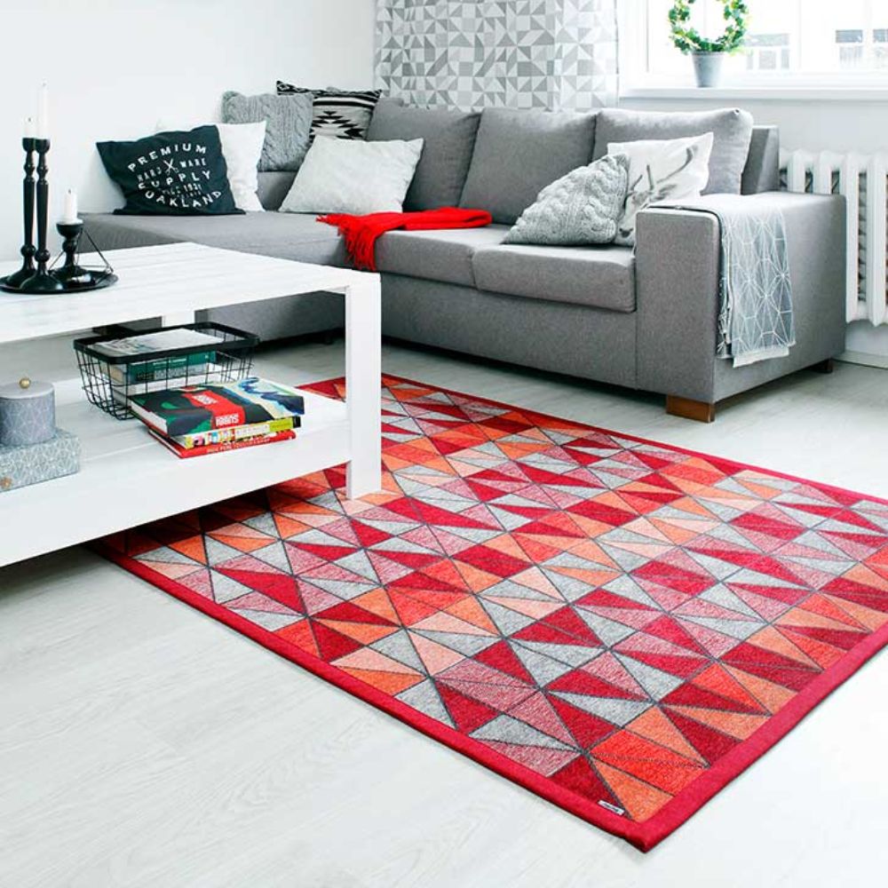 Narma TRESKI kaksipuolinen puuvillamatto - punainen