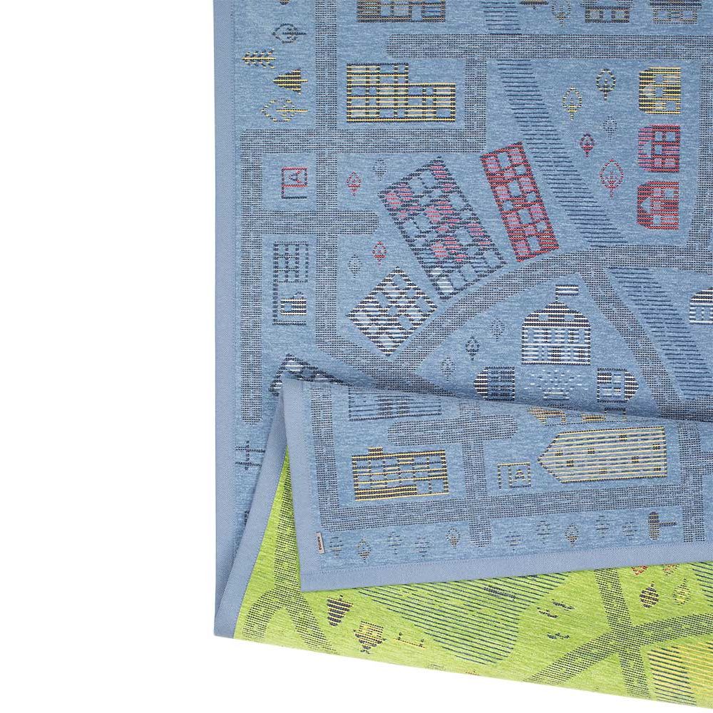 Narma ÜLEJÕE kaksipuolinen puuvillamatto - sininen/vihreä