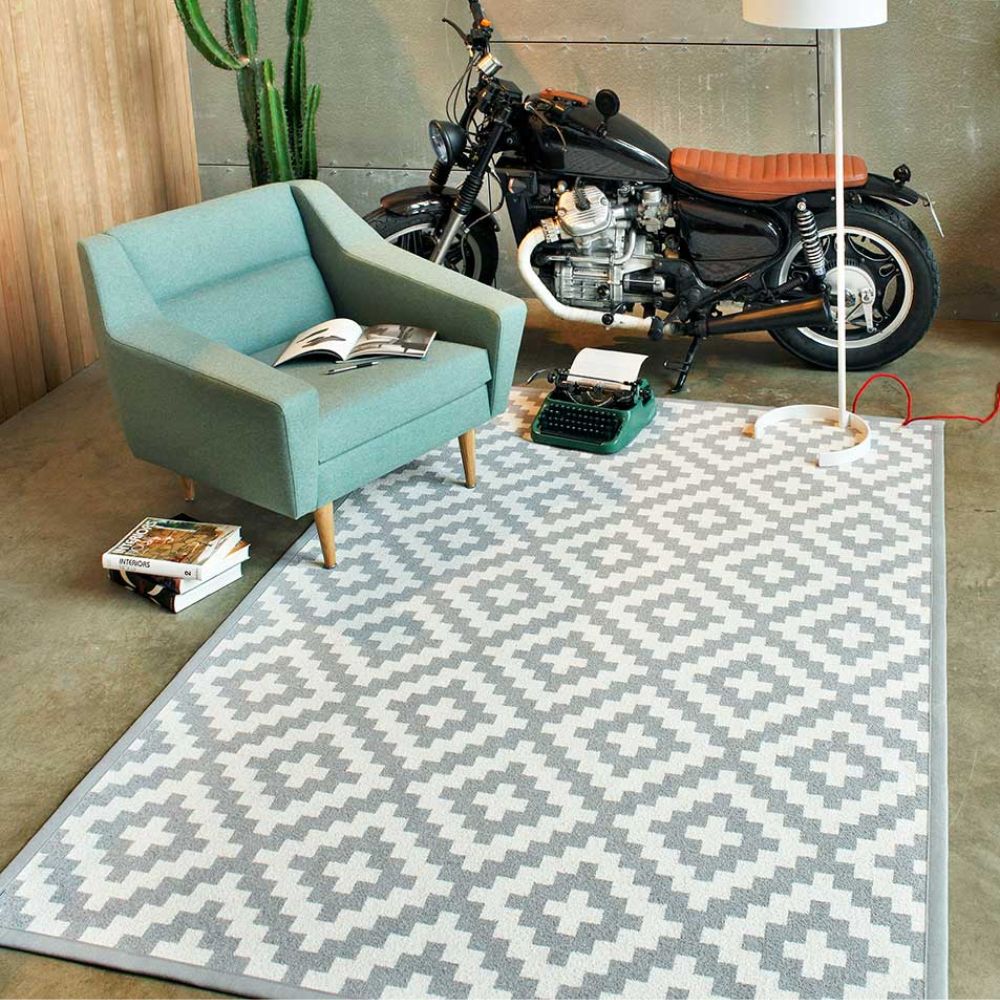 Narma VIKI kaksipuolinen puuvillamatto - hopea