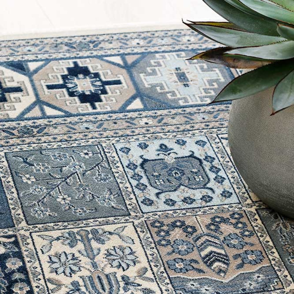 Narma ZAHRA viscose rug - beige/blue