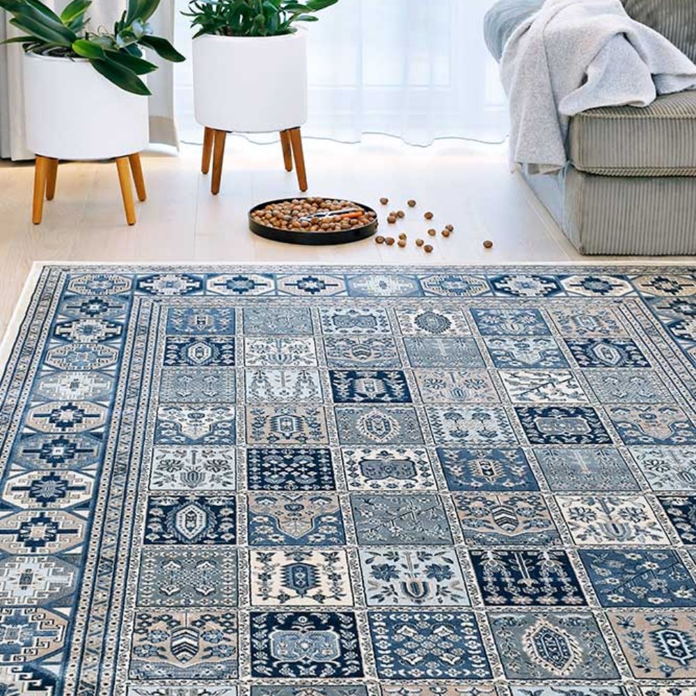 Narma ZAHRA viscose rug - beige/blue