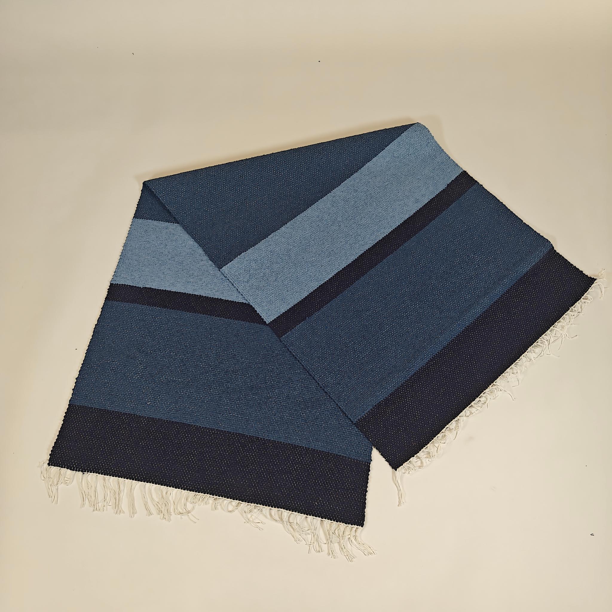 Pihatie puuvillamatto mittatilaus - sininen