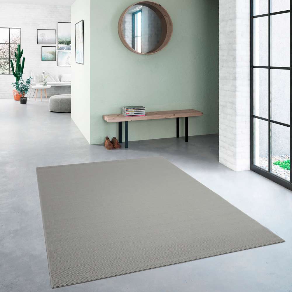 Pilke sileäksi kudottu matto - vaaleanharmaa