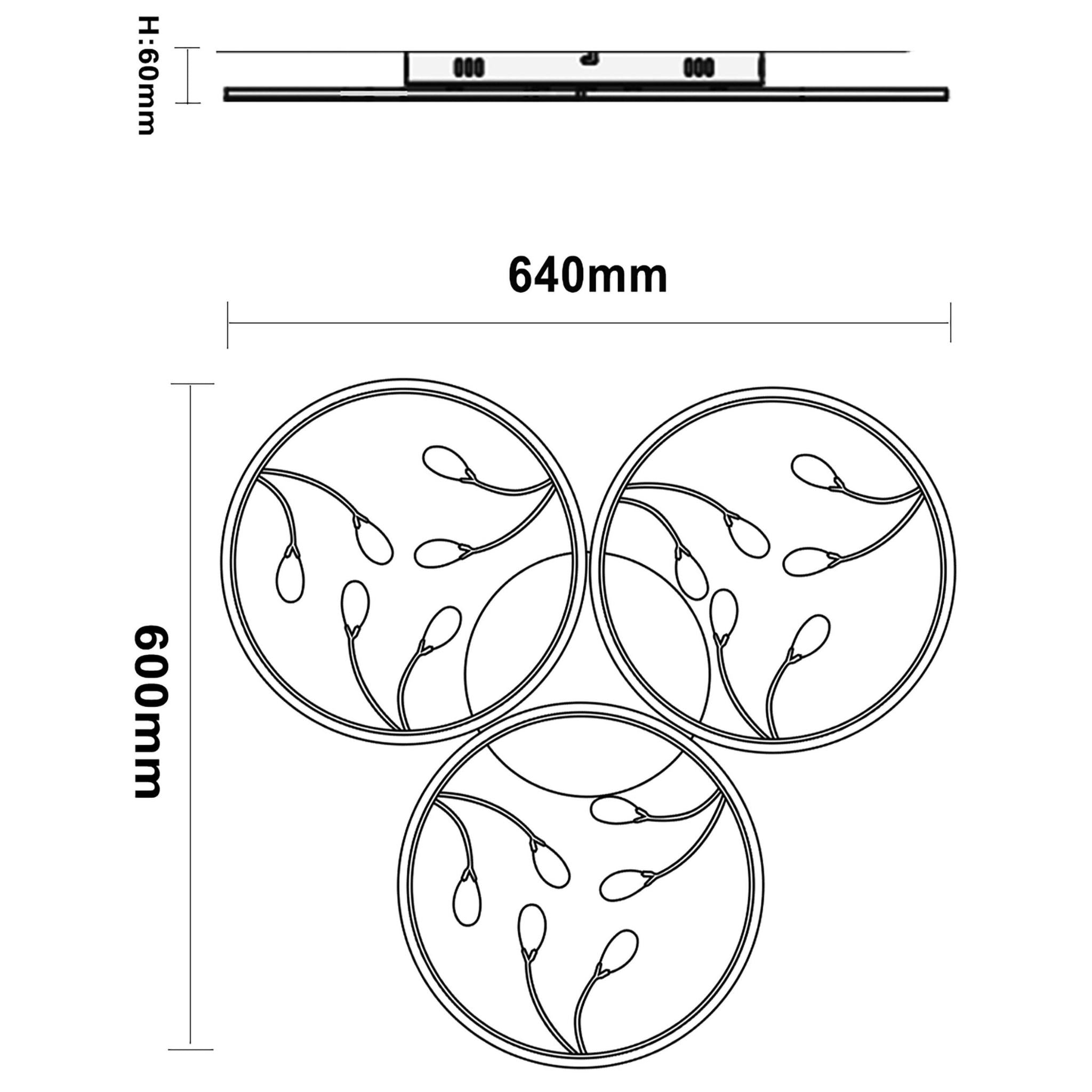 FocusLight Rings LED - Ceiling light - Ø62 cm - 3x10W - CCT 3600lm - Black