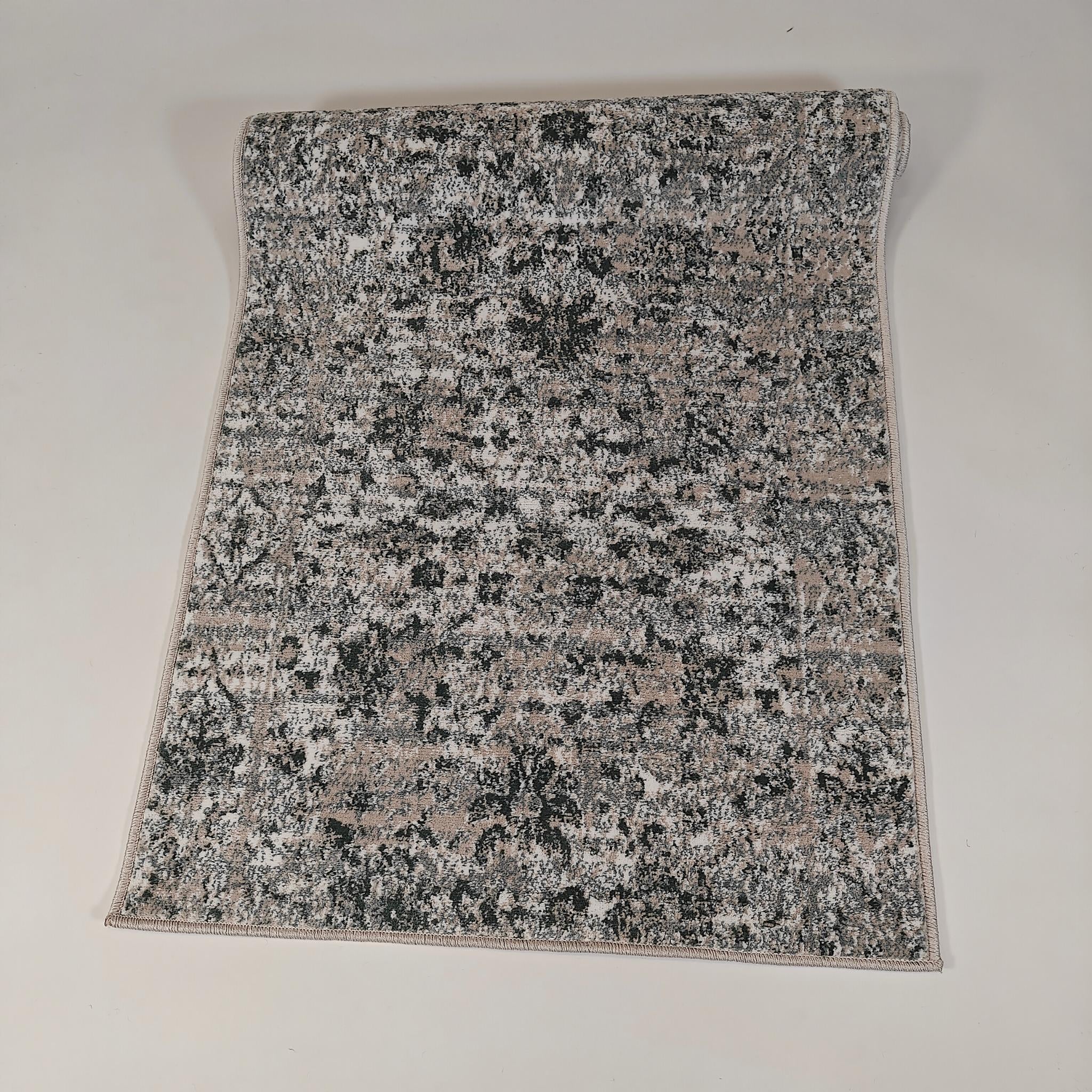 Tris low pile Rug Roll - beige/green