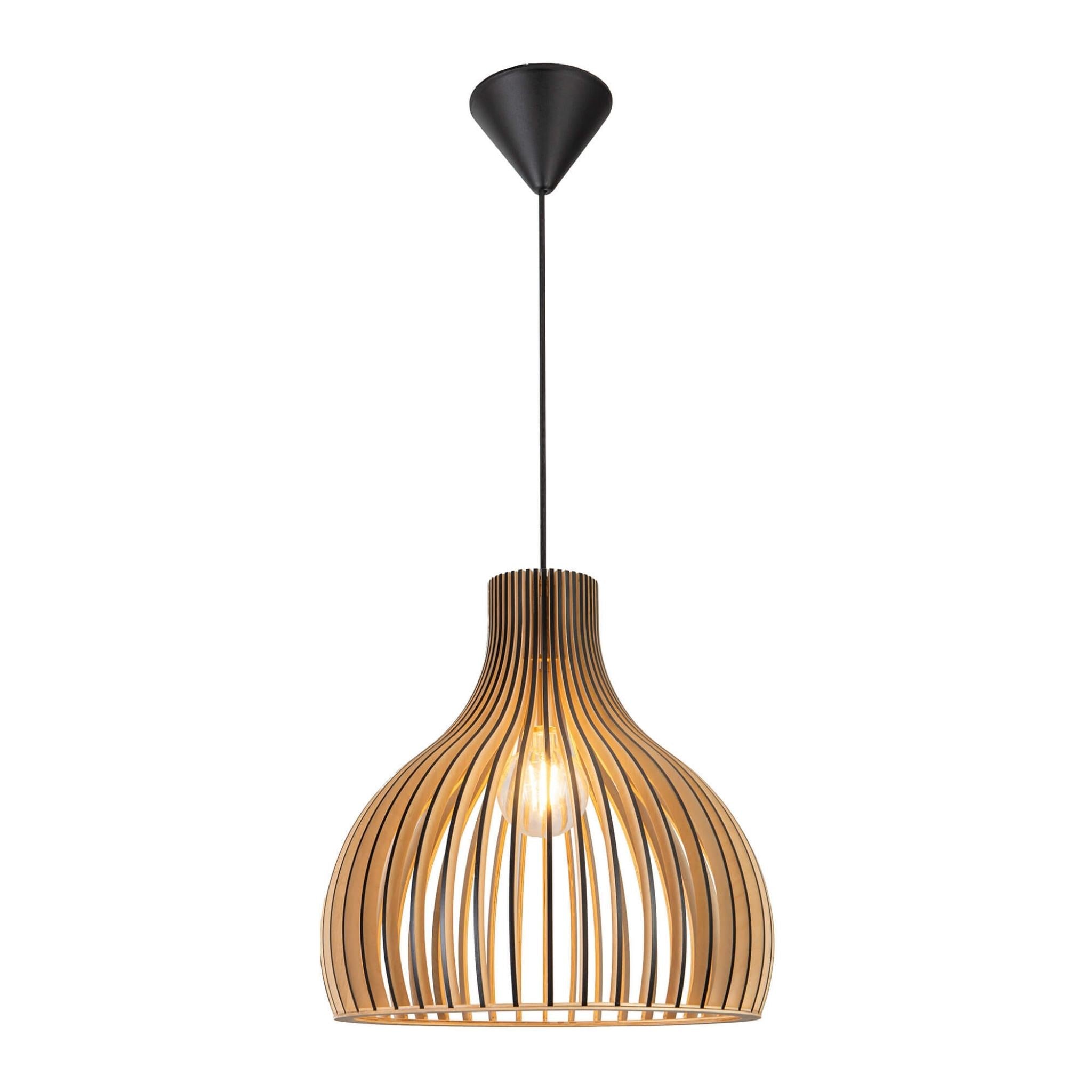 FocusLight VERSO - Pendant lamp - Black/Wood - Ø45 cm