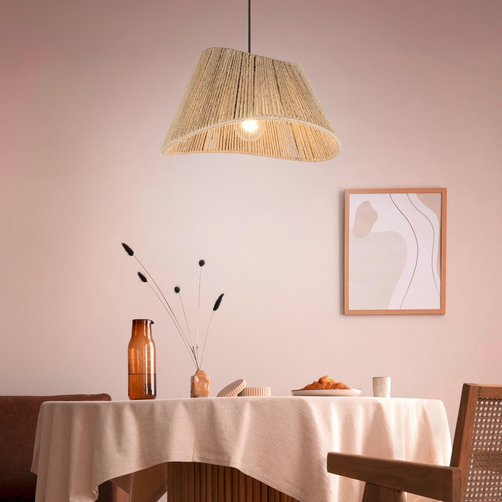 TRIO Valerie pendant lamp - natural/jute