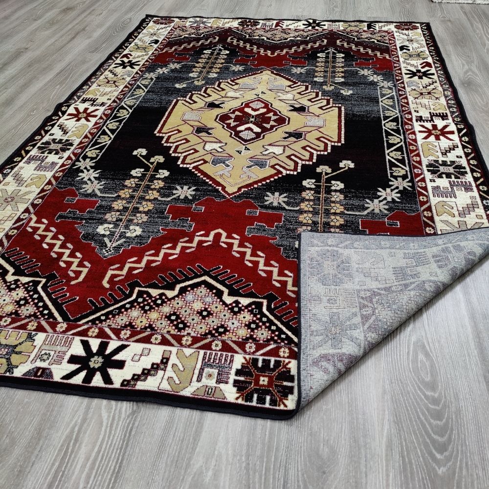 Antika viskoosimatto - punainen.