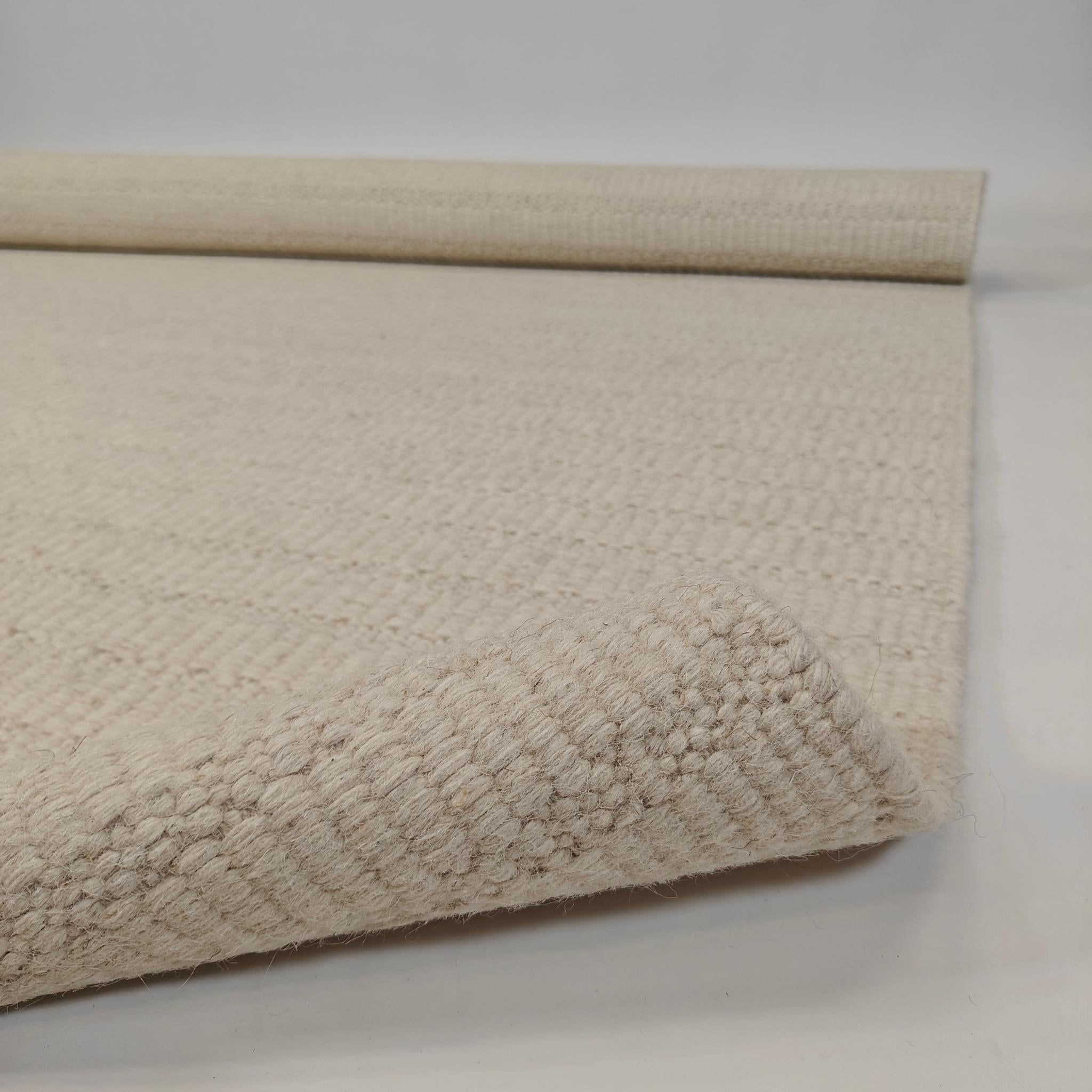 Durry Grass Wool rug - white