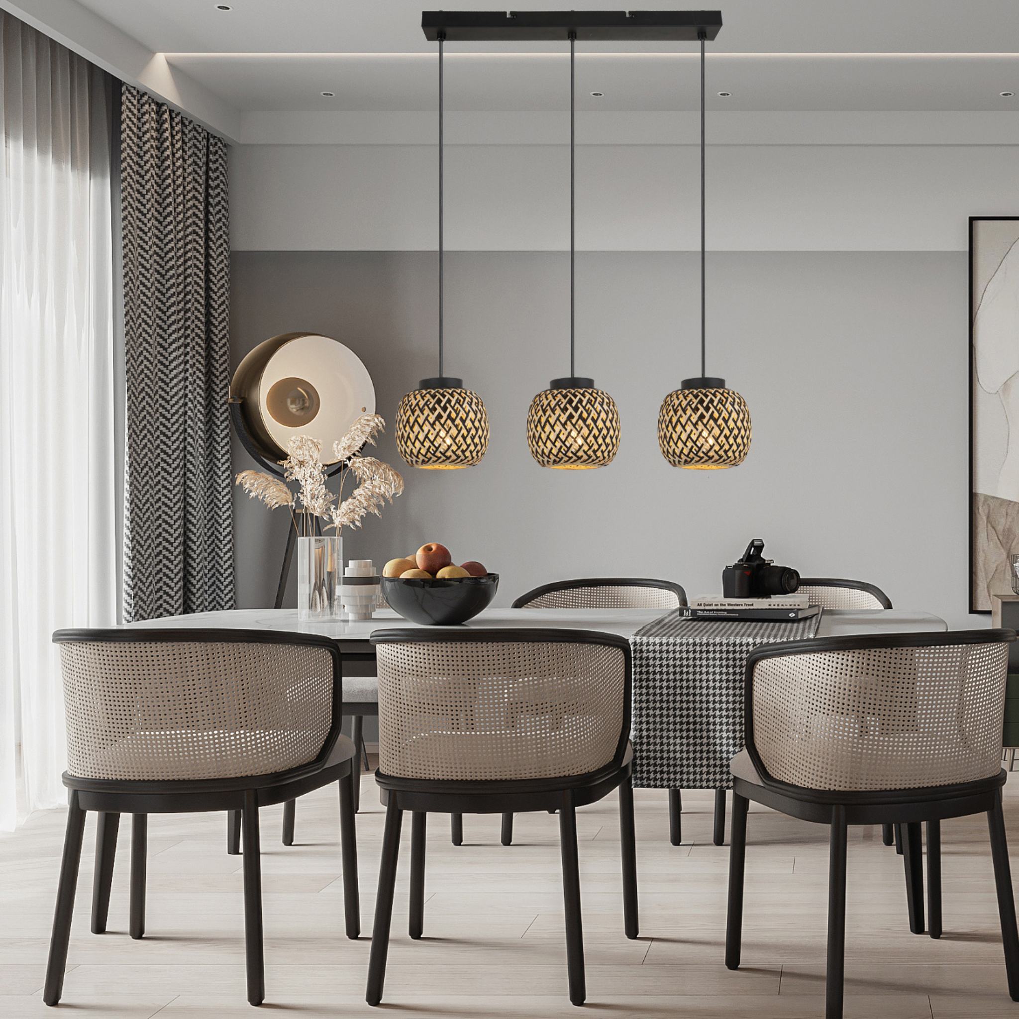 Elaine 342203-30 - Riippuvalaisin 3-osainen - Hiekanmusta