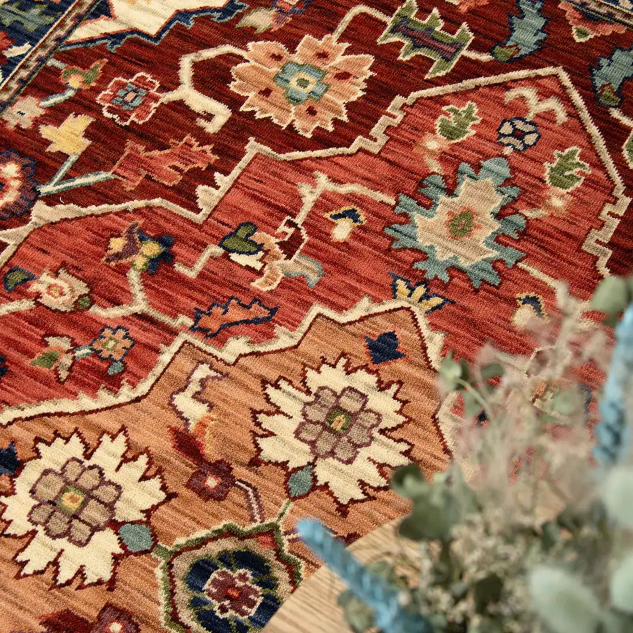 Ferna Oriental Wool rug - red