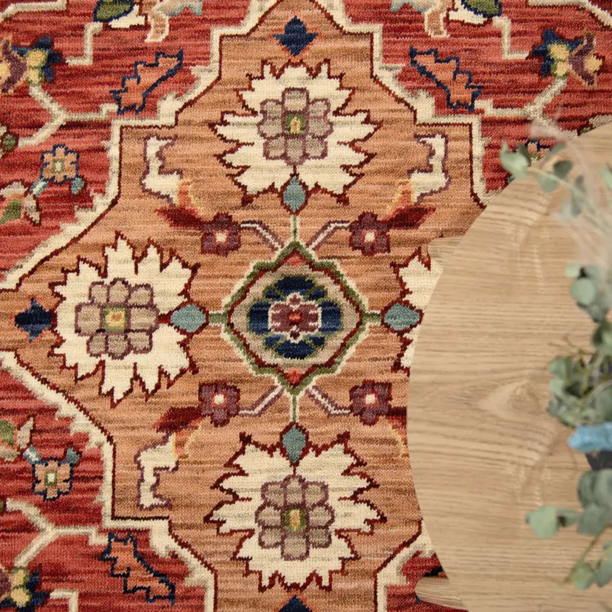 Ferna Oriental Wool rug - red