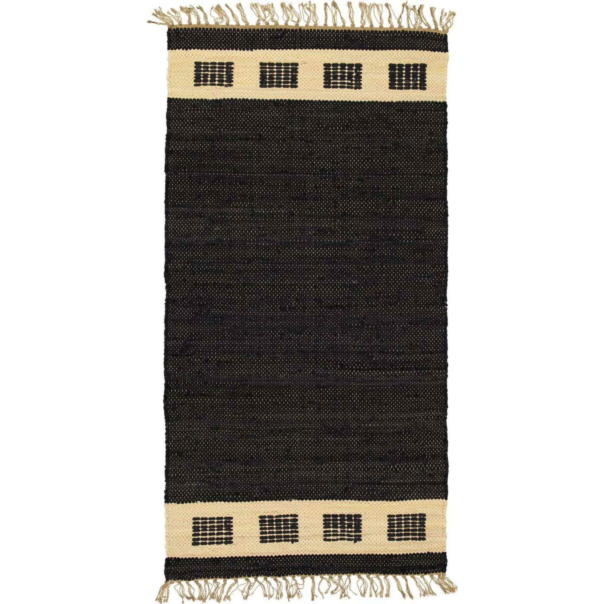 Finarte Domino puuvillamatto - Musta