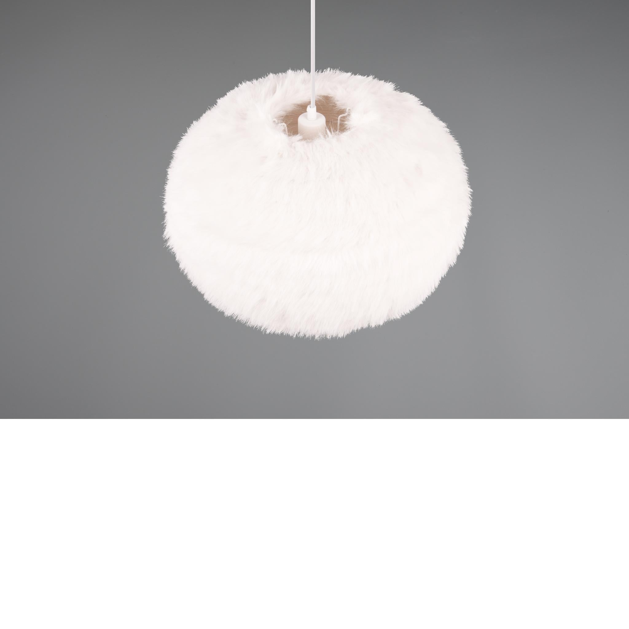 TRIO Furry pendant lamp - white - Ø50 cm