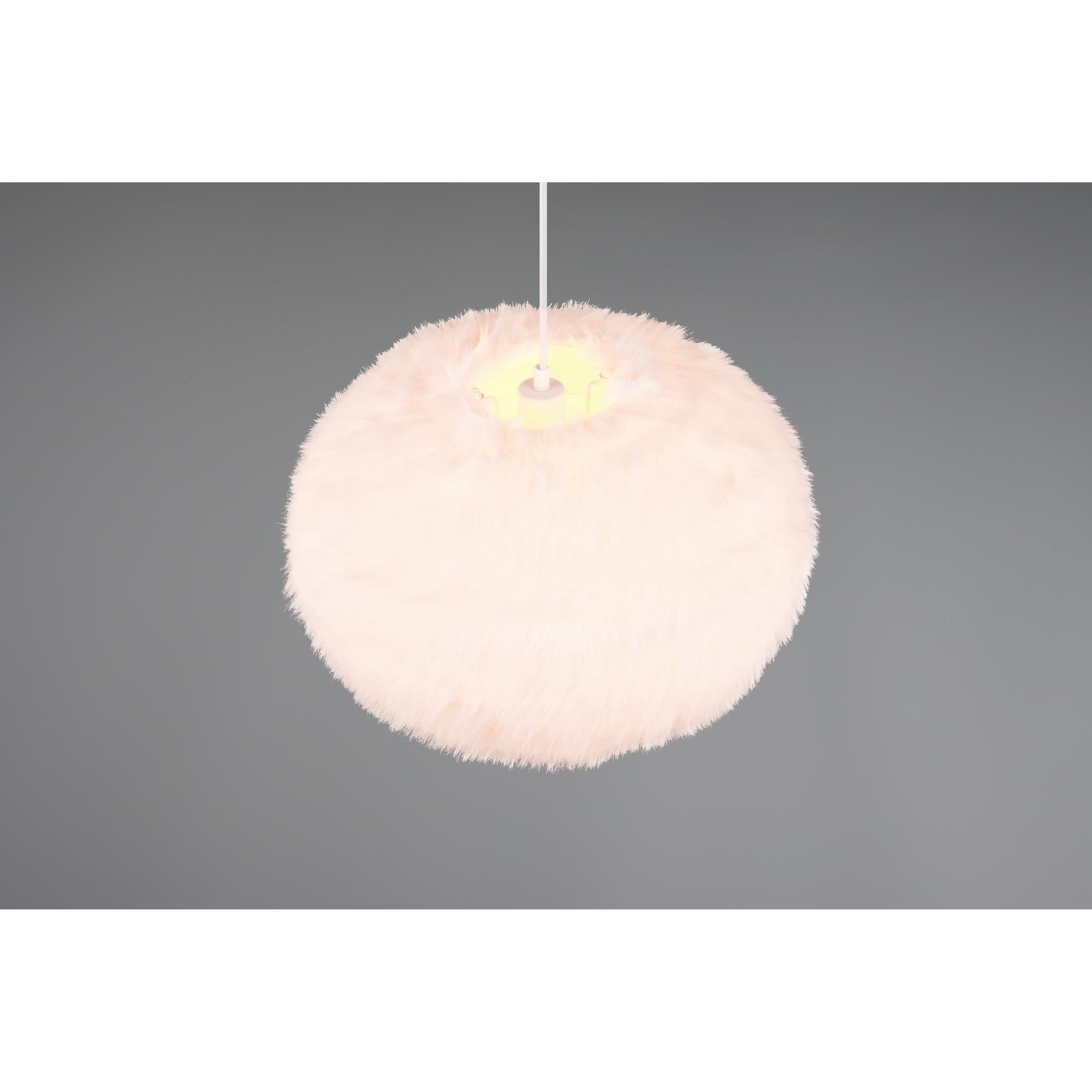 TRIO Furry pendant lamp - white - Ø50 cm