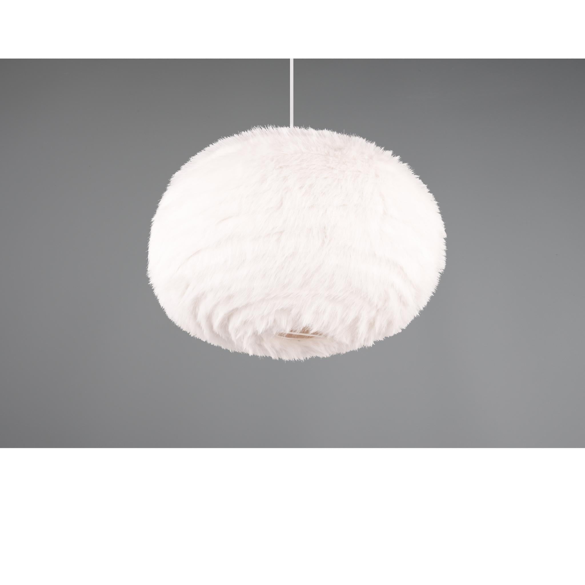 TRIO Furry pendant lamp - white - Ø50 cm