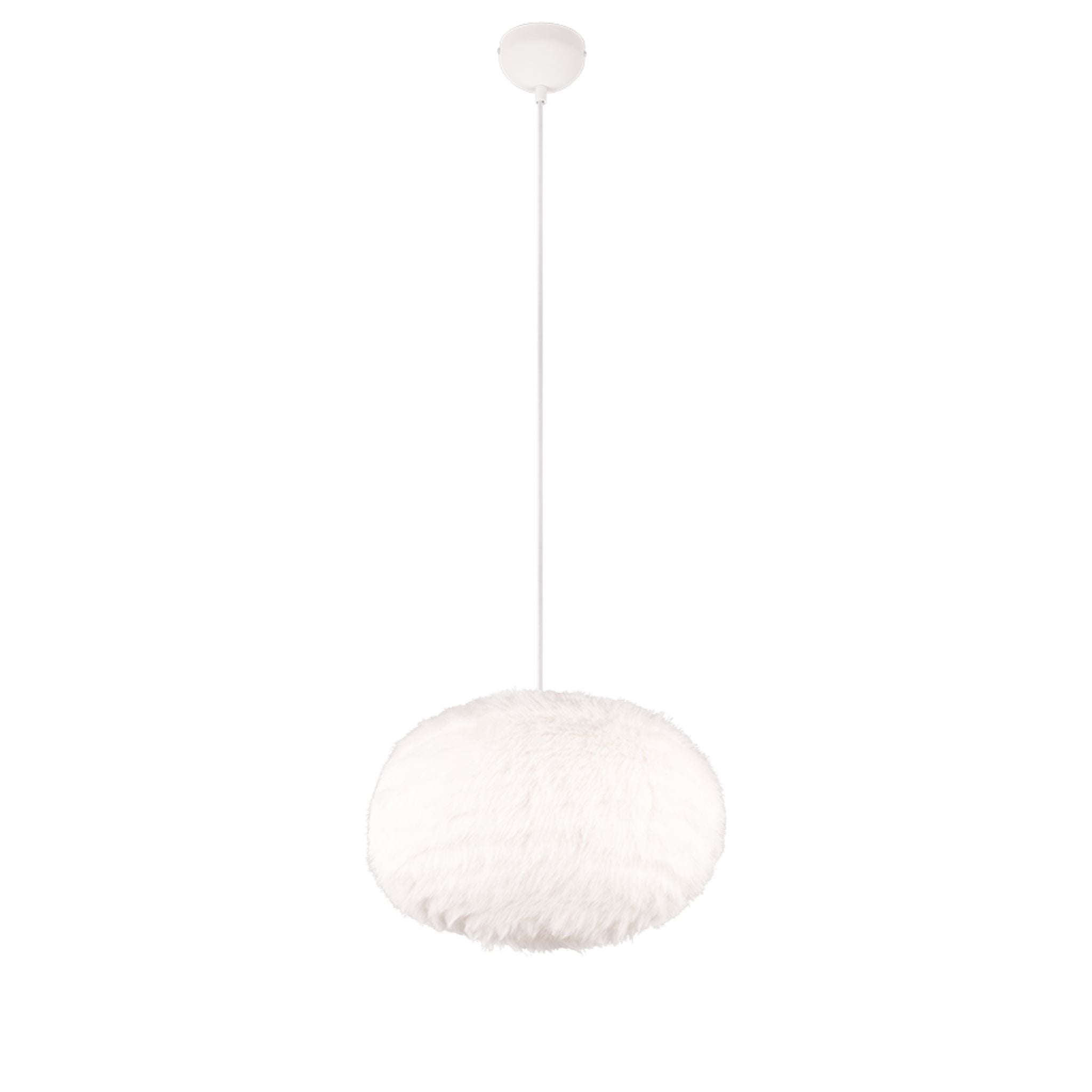 TRIO Furry pendant lamp - white - Ø50 cm