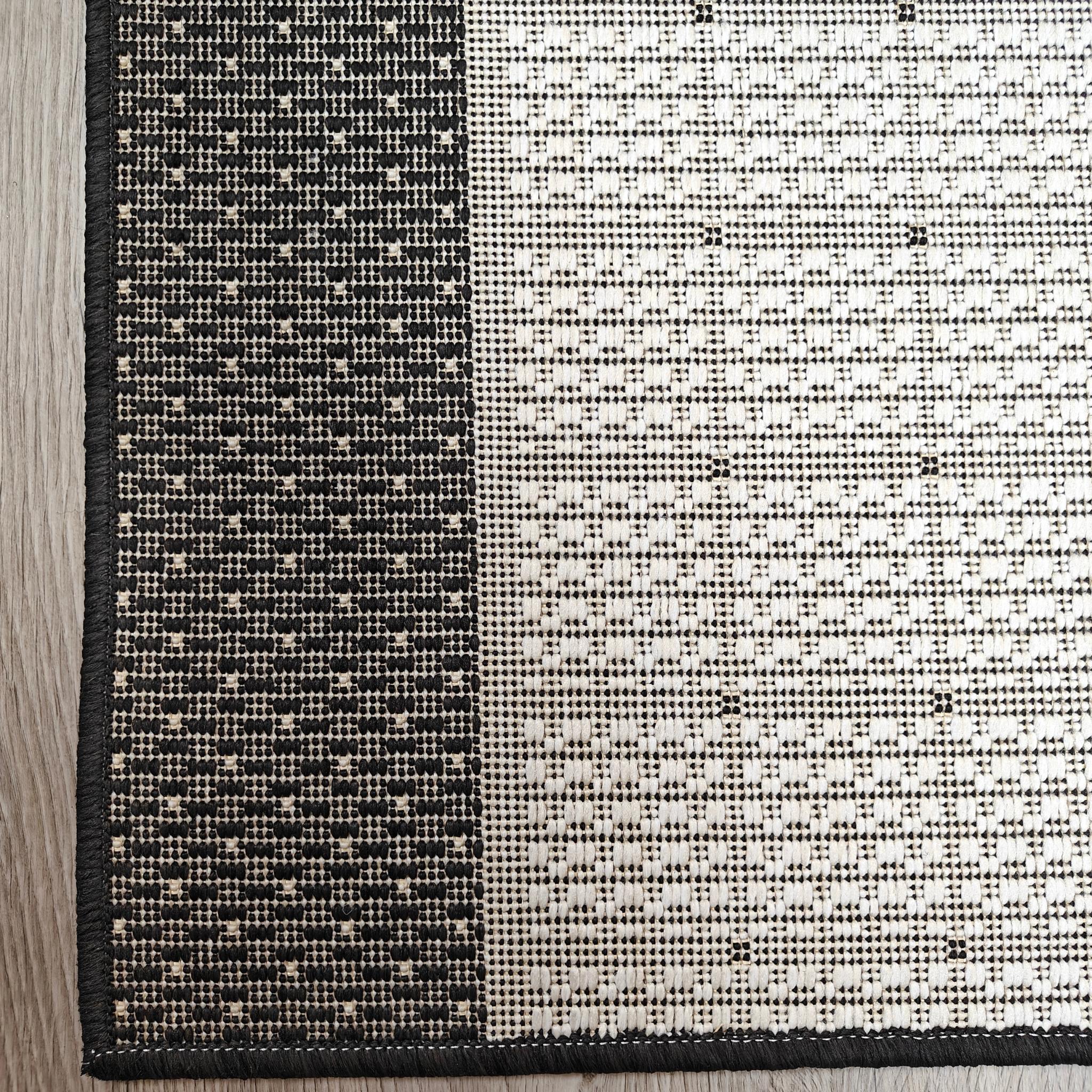 Helios käytävämatto Rulla - musta/valkoinen