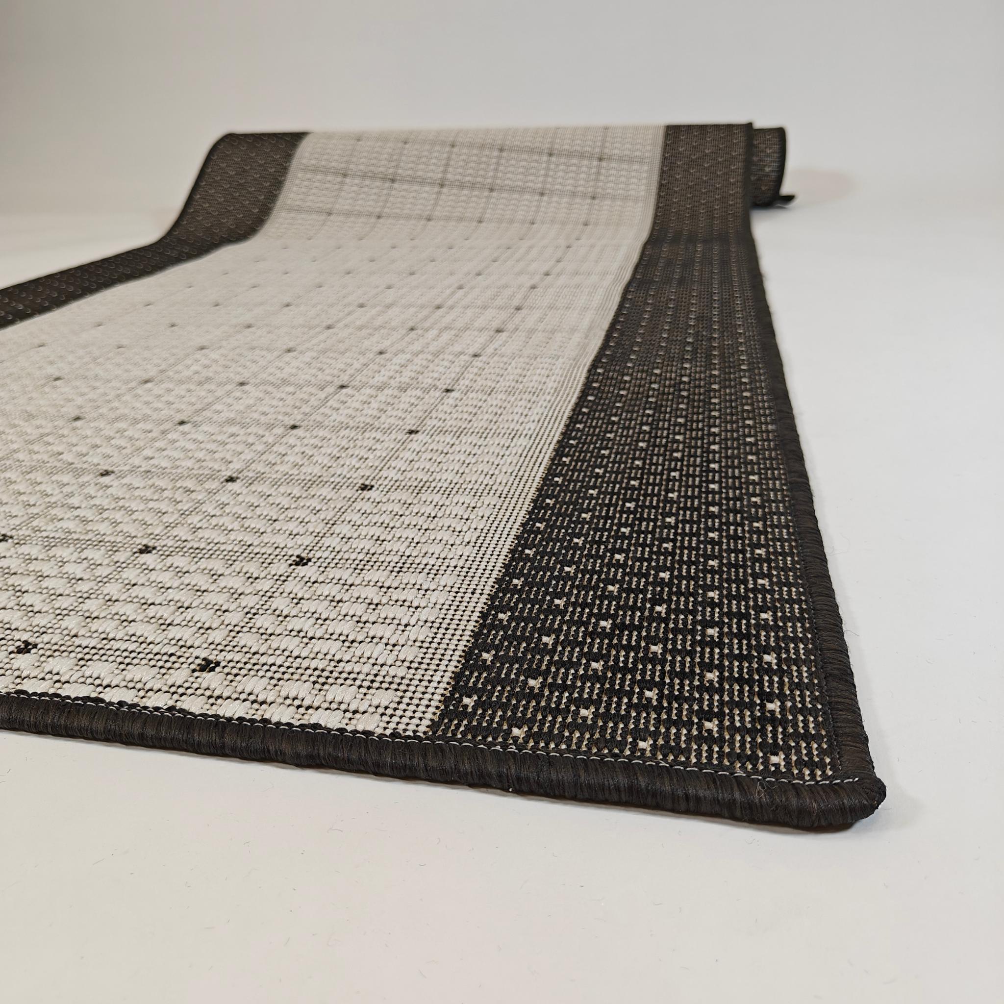 Helios käytävämatto Rulla - musta/valkoinen