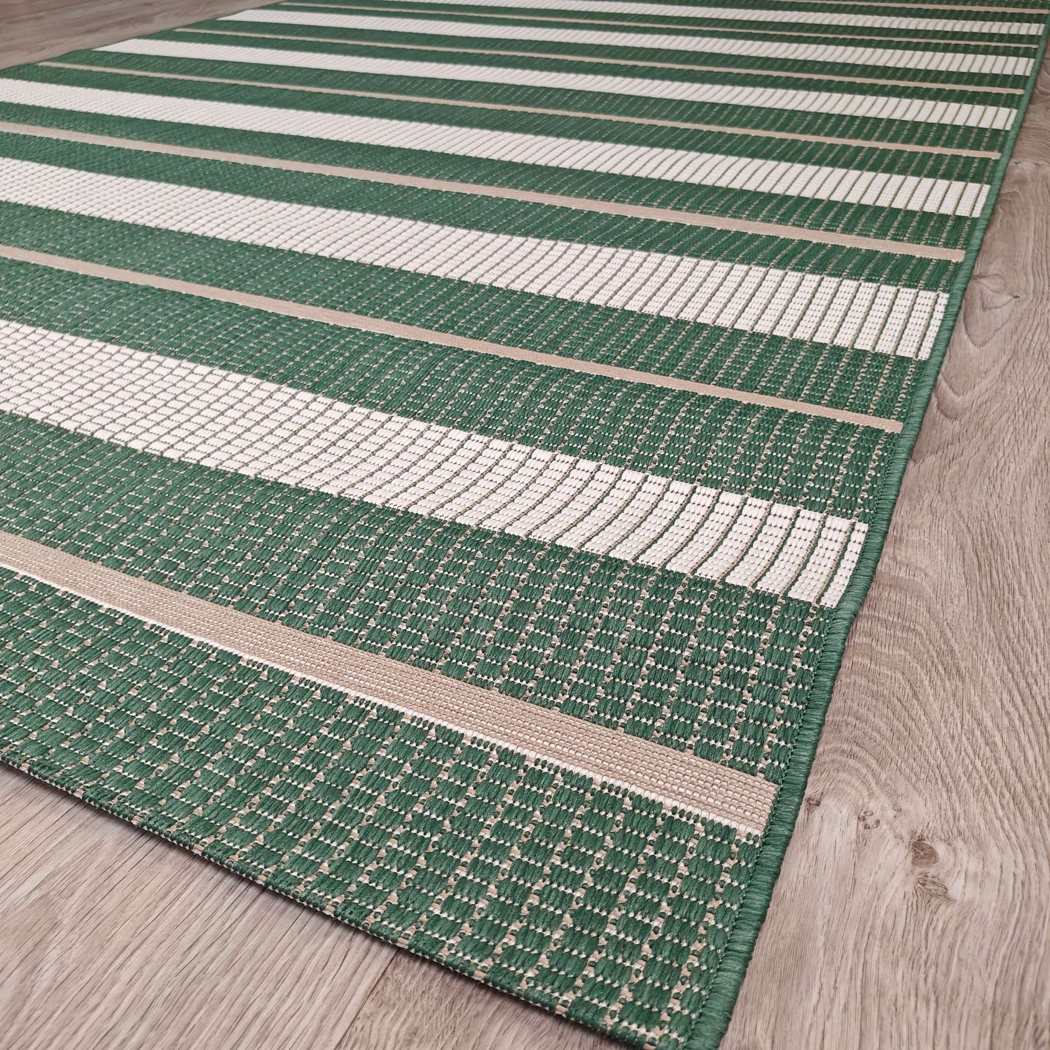 Juova Flatweave rug - green and white